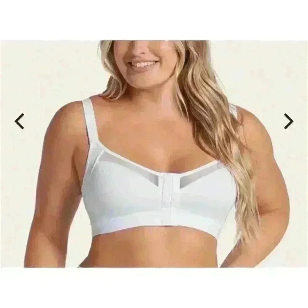 LEONISA Posture Corrector Wireless Back Support Bra Firm White 34C NEW